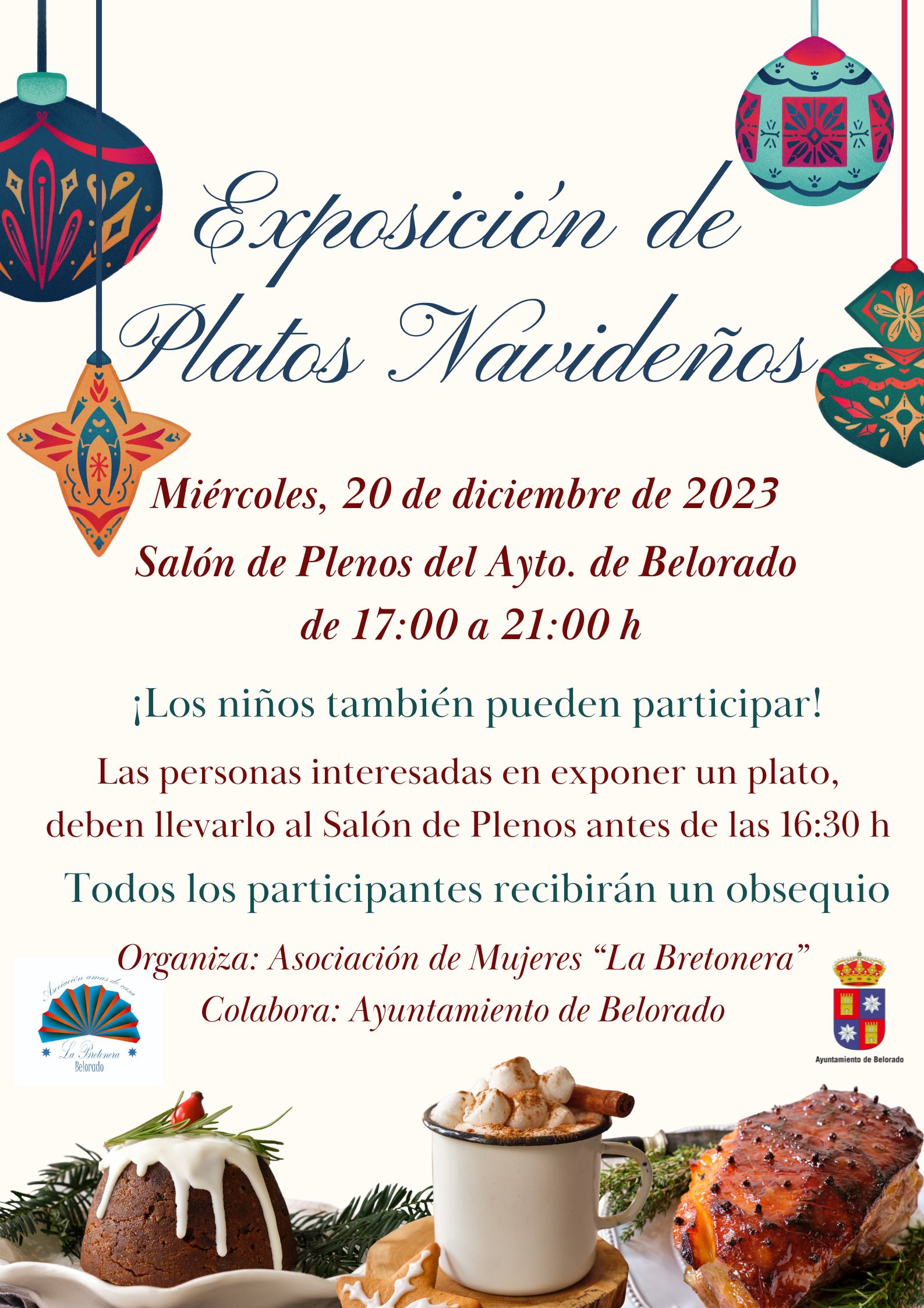 Exposición de platos navideños